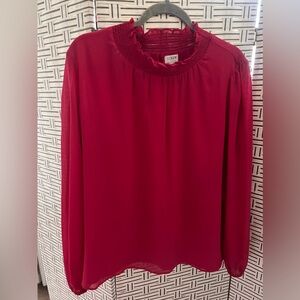 J crew pink mock neck top